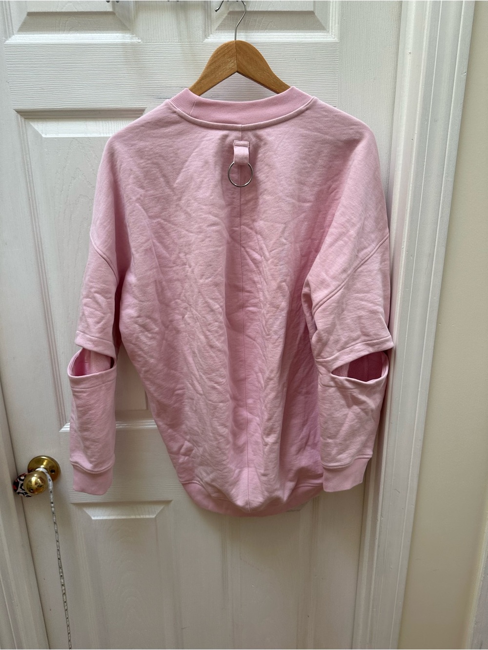 Tibi Cocoon Crewneck Light Pink Cotton Sweatshirt Size m medium crew - Picture 6 of 7